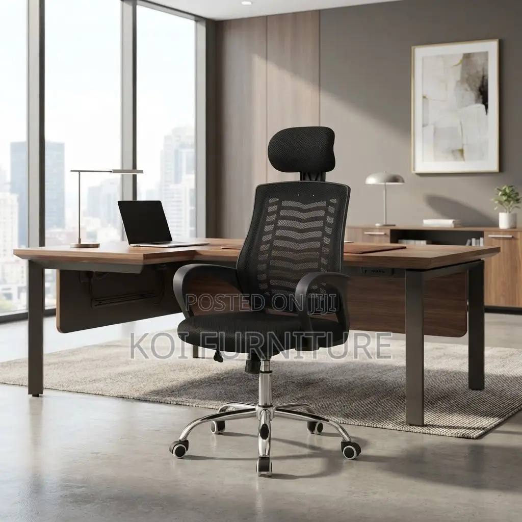 Office Chairs; Adjustable Fabric Chair With Integerated Headrest
