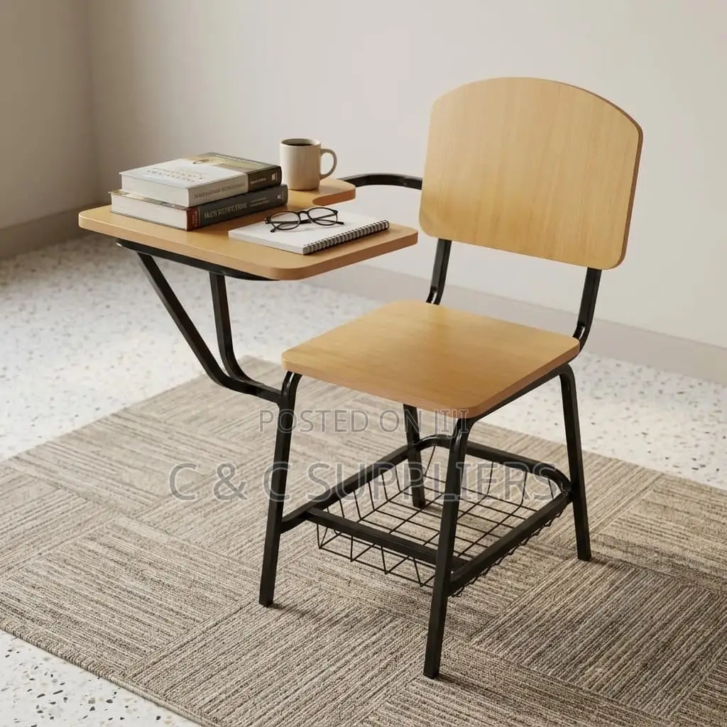 School Study Chair With Writing Pad.