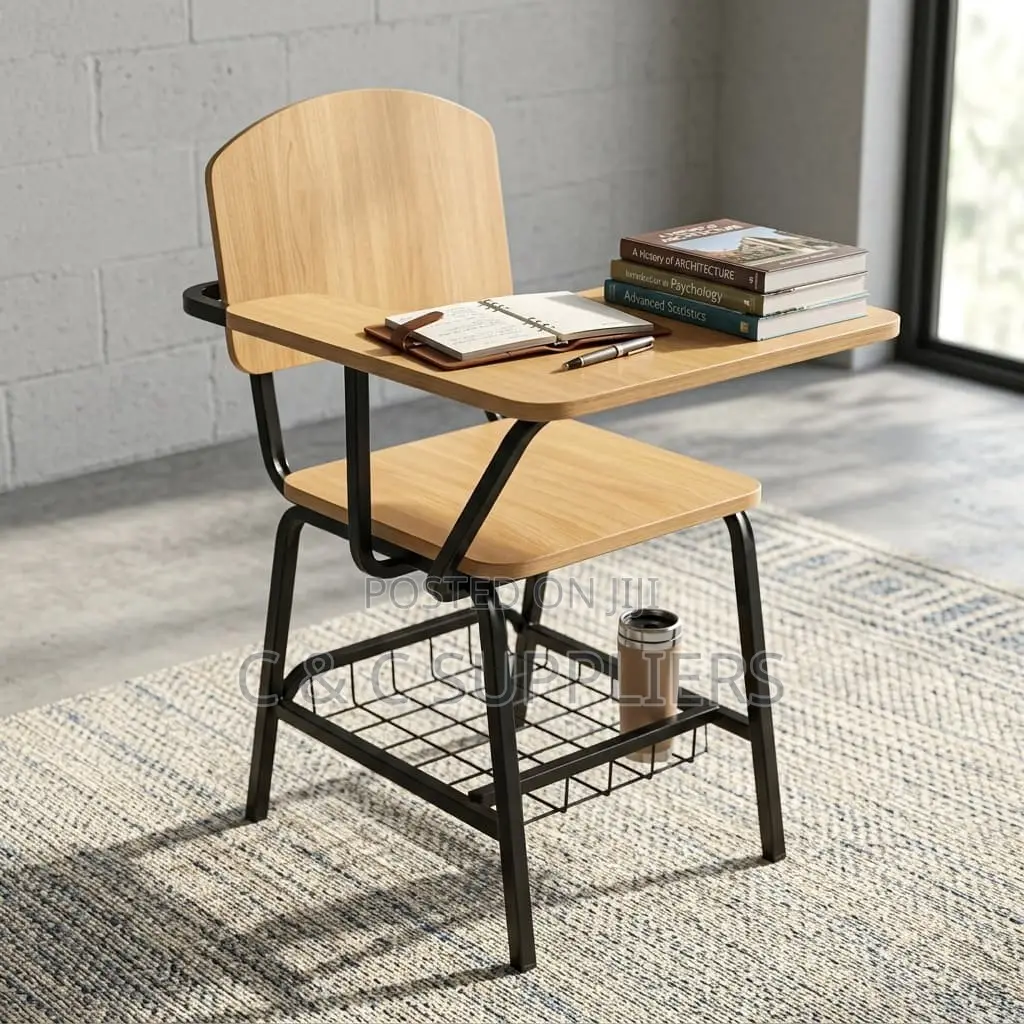 School Study Chair With Writing Pad.