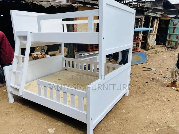 3.5x6 Top 4x6 Bottom White Wooden Bunk Bed