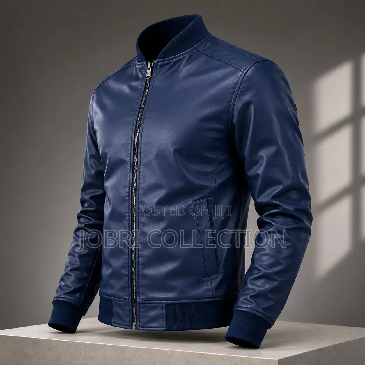 Navy Blue High Quality Leather Jackets