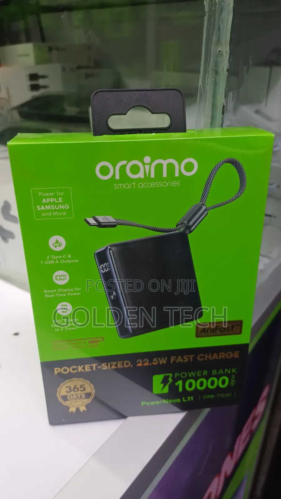 Oraimo PowerNova L11 Portable Powerbank Type C Braided Cable 22.5W