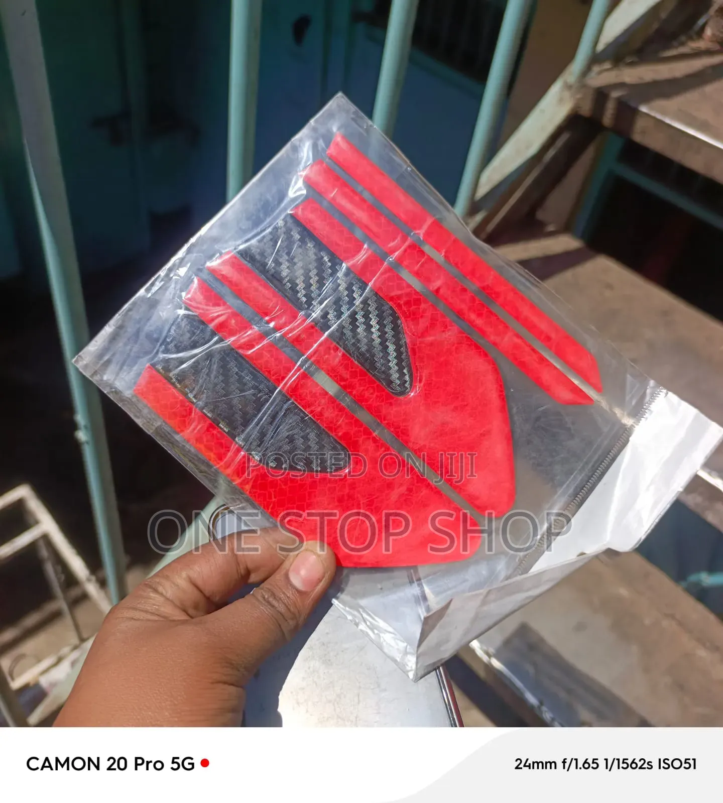 Red Reflective High Visibility Carbon Fiber Textured Vinyl Stickers
