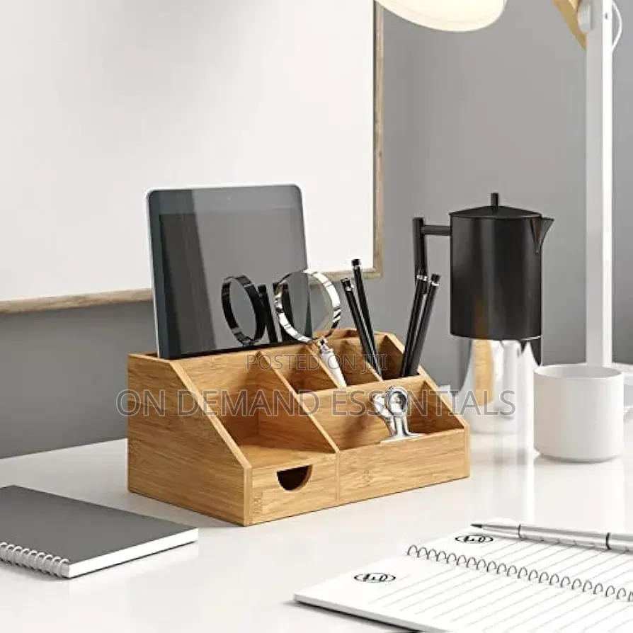 Wooden Bamboo Desk  Organizer for Table