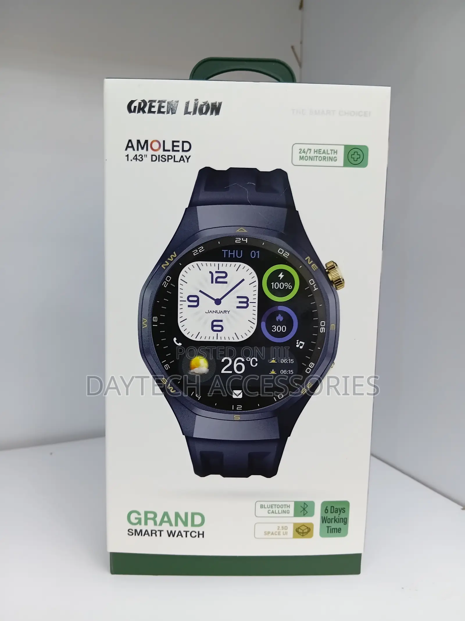 The Green Lion Grand Smart Watch in Blue.