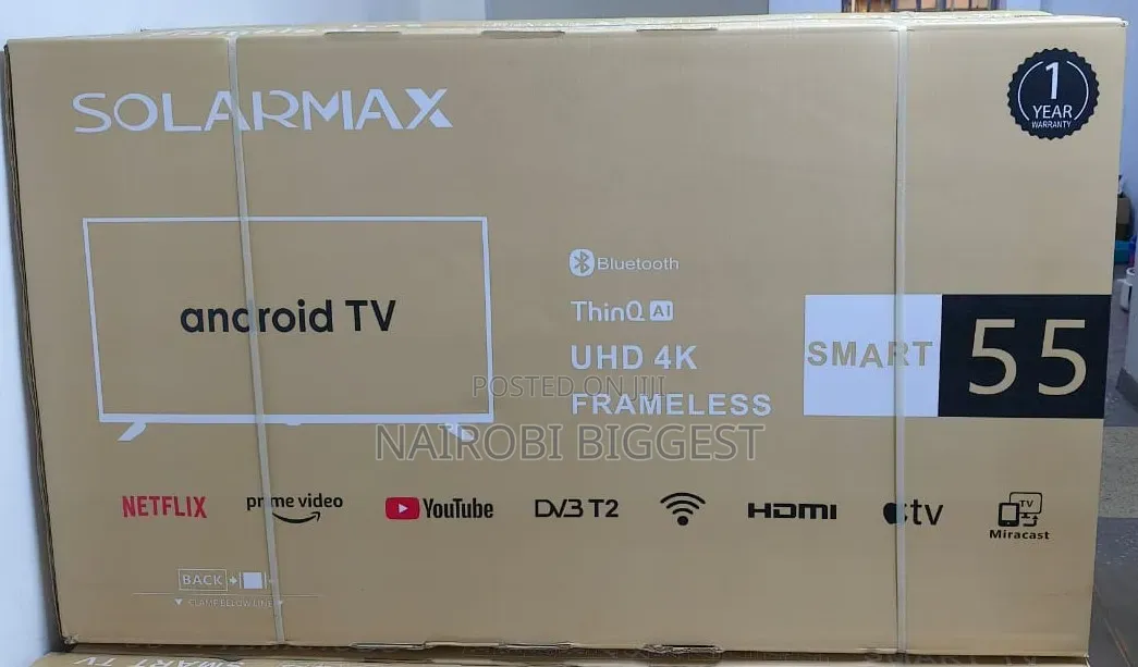 Solamax 55" 4K Smart Frameless Television