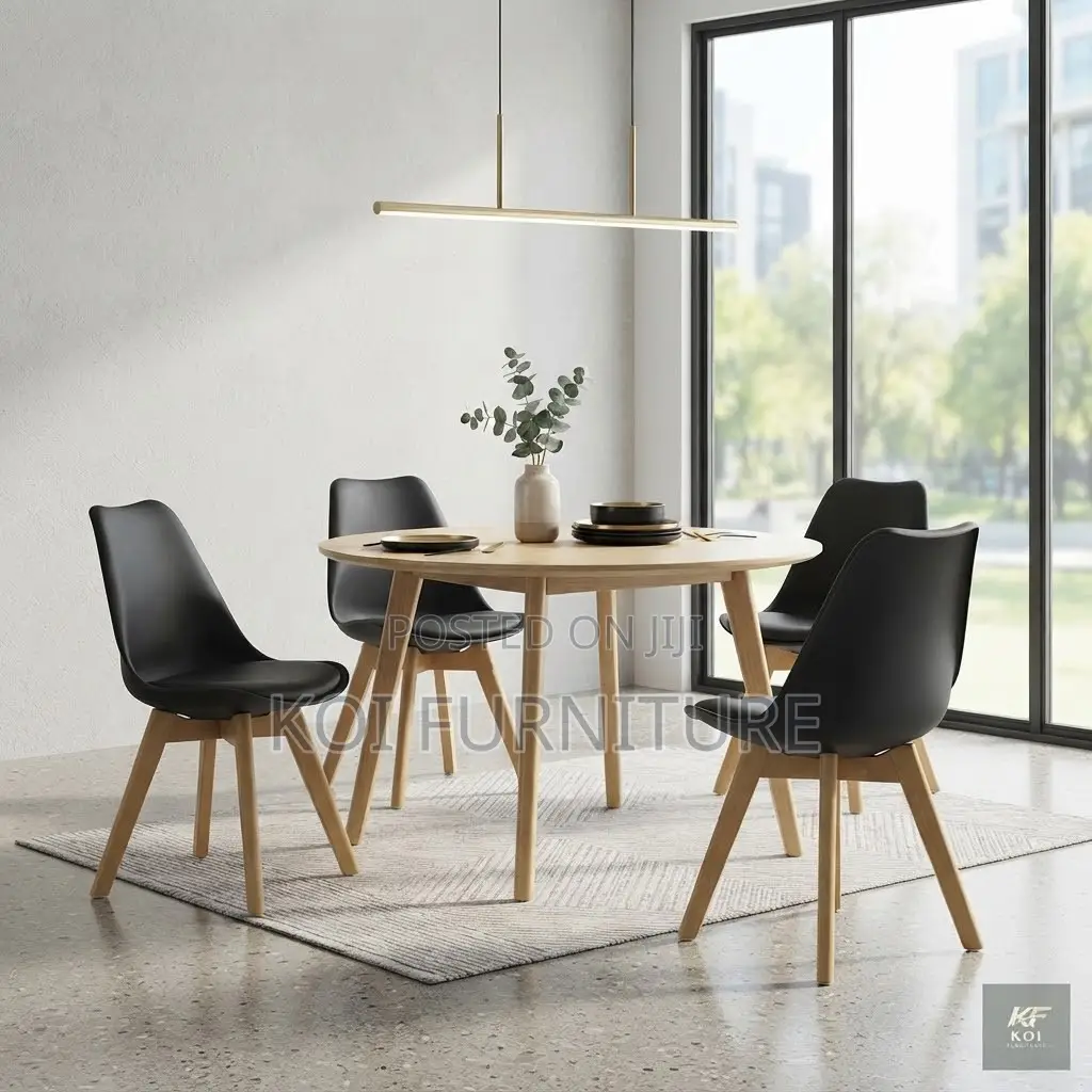 Dining Chairs; Black Cushioned Vintare Dining Seat