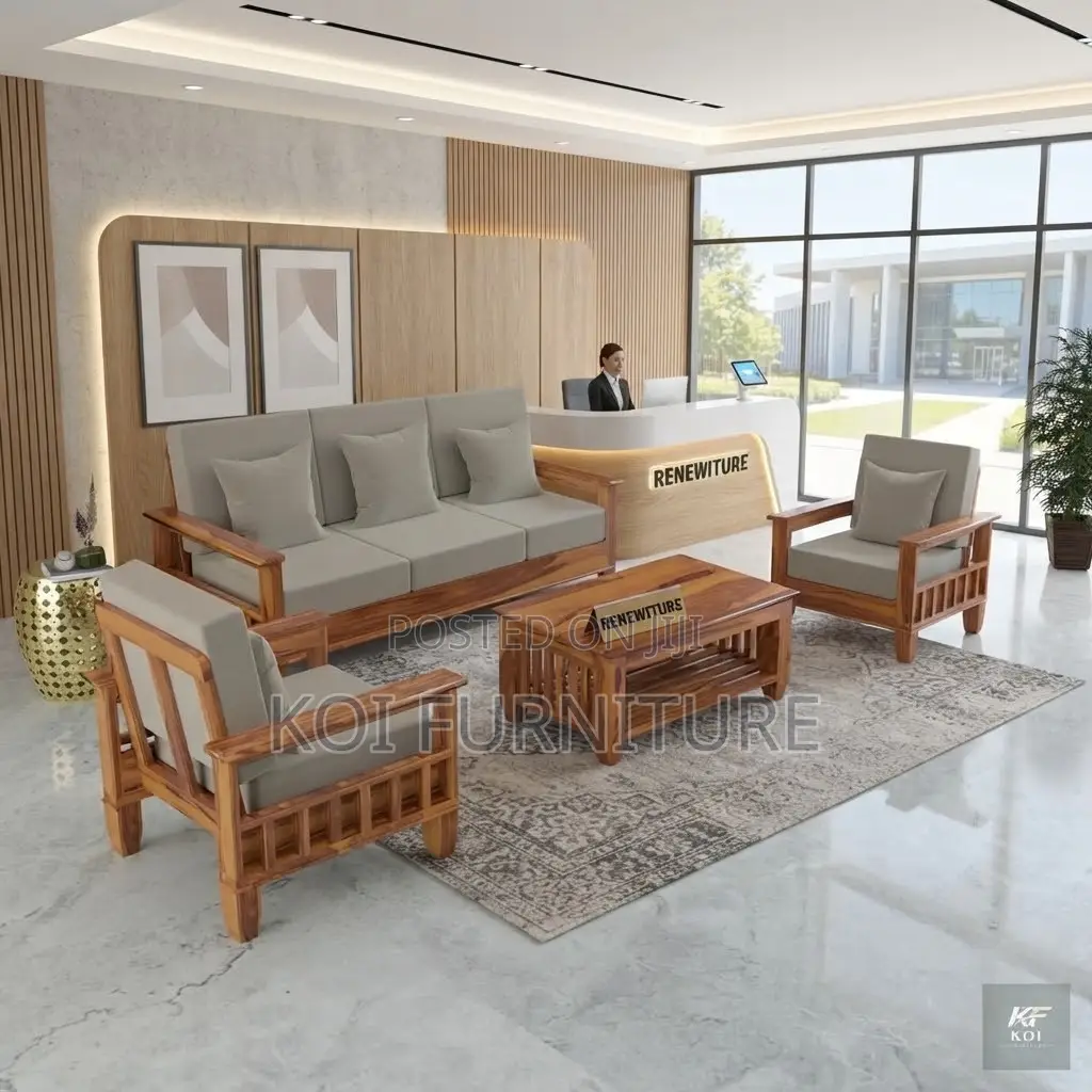 Office Sofa; Five Seater Lounges Meeting Mahogany Sofa Set