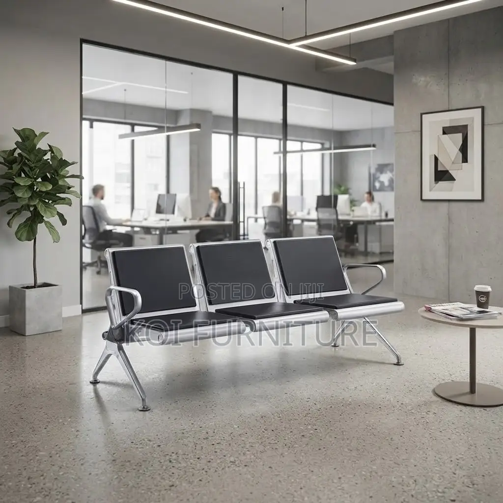 Office Bench; Three Seaters Leather Reception Office Beches