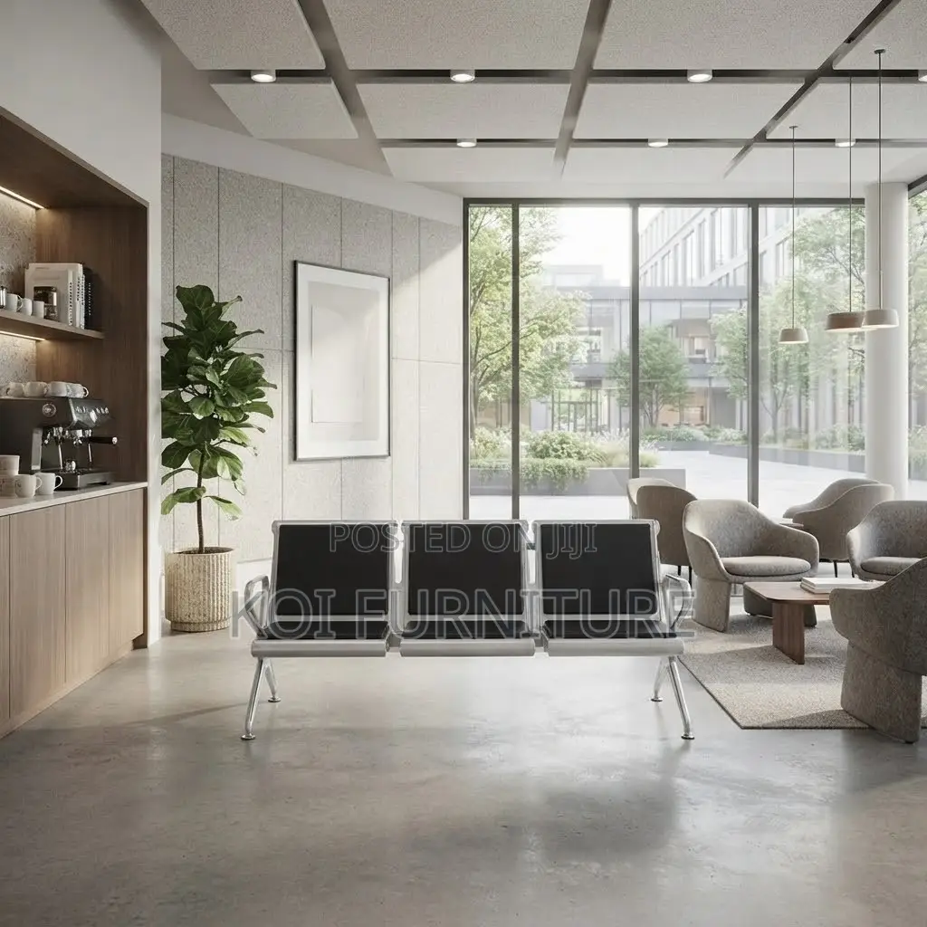 Office Bench; Three Seaters Leather Reception Office Beches
