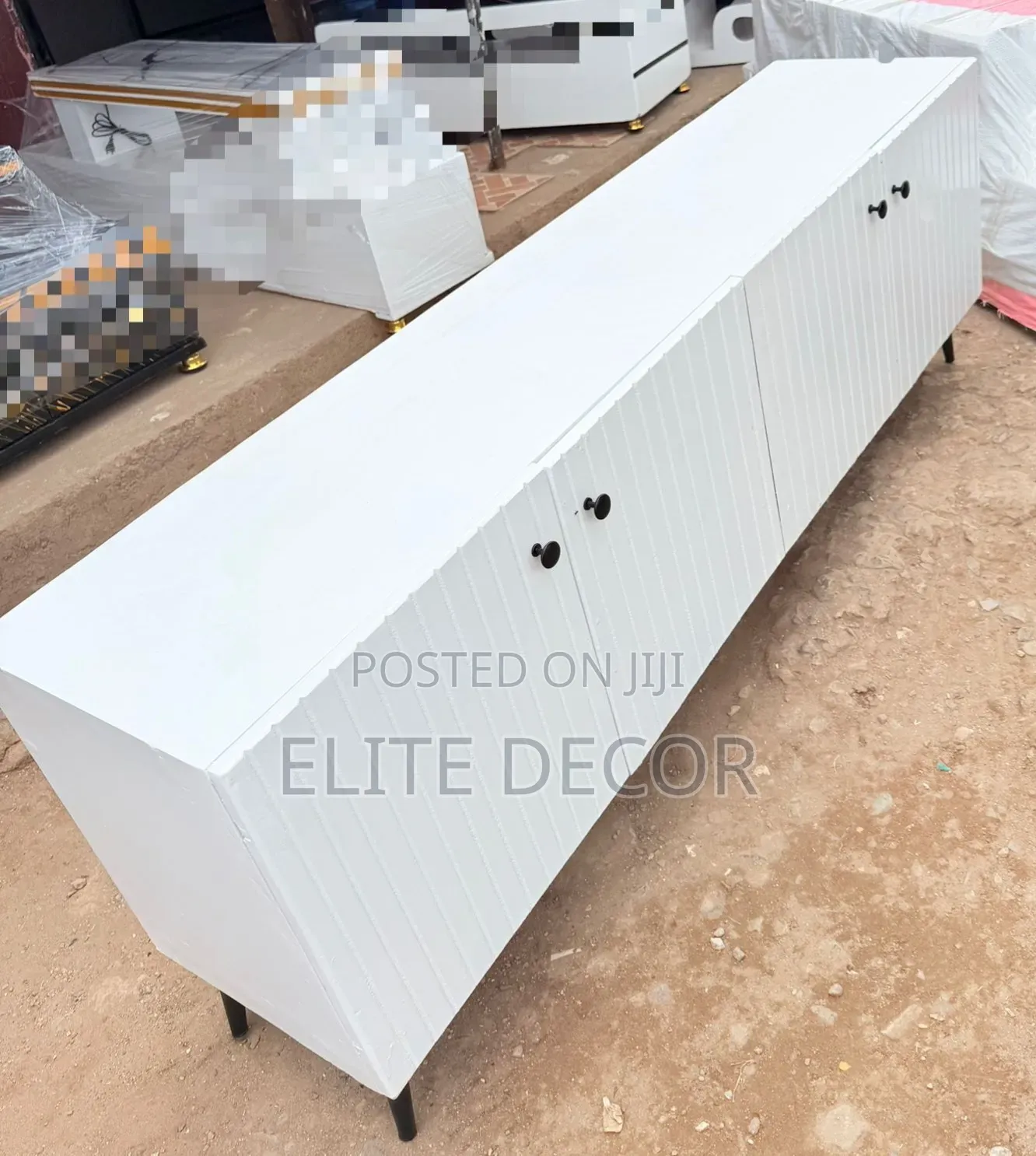 Executive Box TV Stand With Premium Marble Top | Modern TV Cabinet
