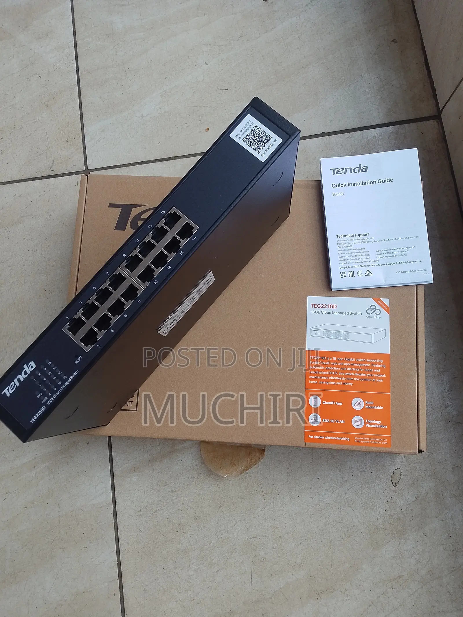 Tenda Teg2216-16-250w Cloud Managed Poe Switch