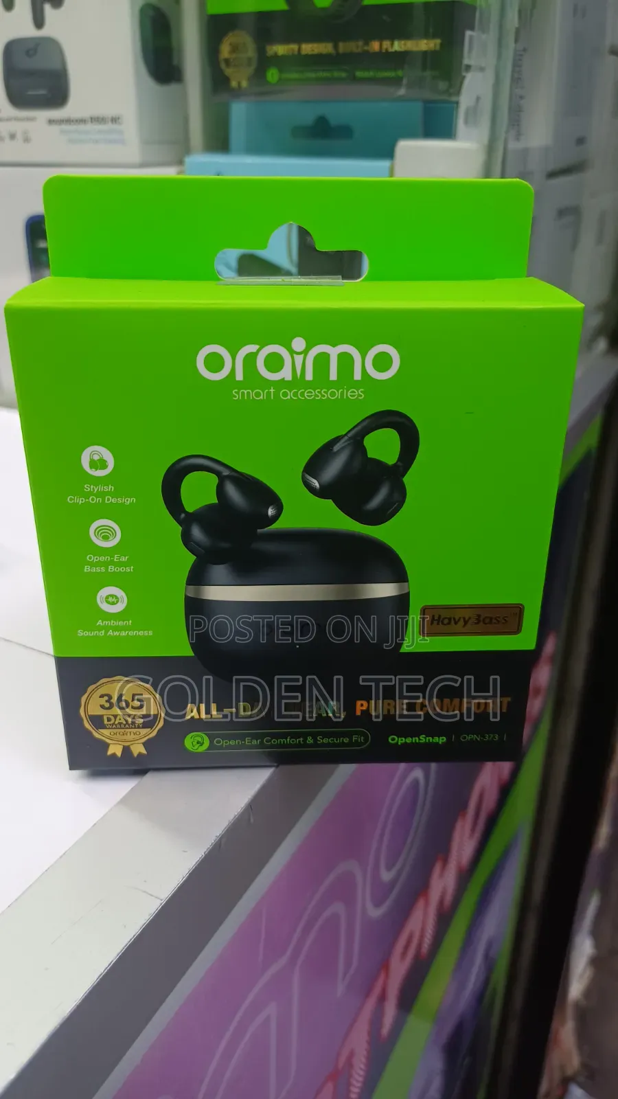 Oraimo OpenSnap N Clip Heavy Bass Earbuds
