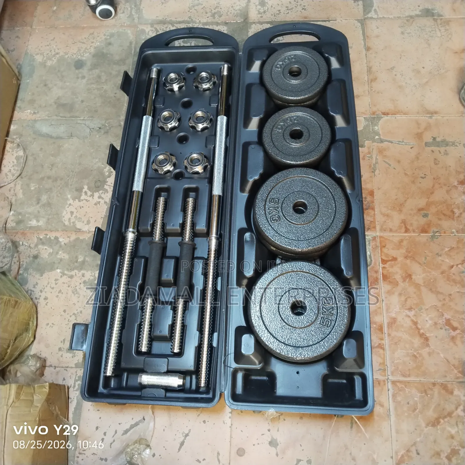 Non Rusting Black 50kgs- Fifty KGS Dumbbell Set. Original
