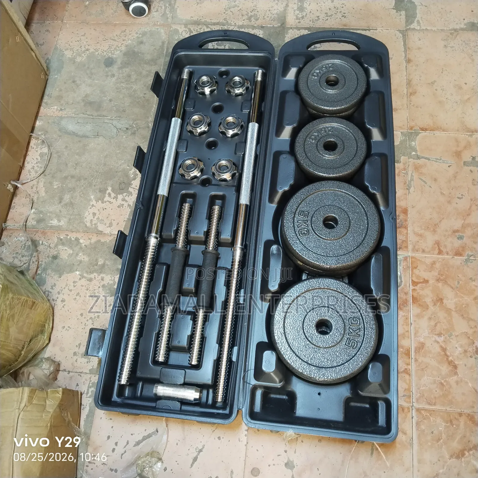 Non Rusting Black 50kgs- Fifty KGS Dumbbell Set. Original
