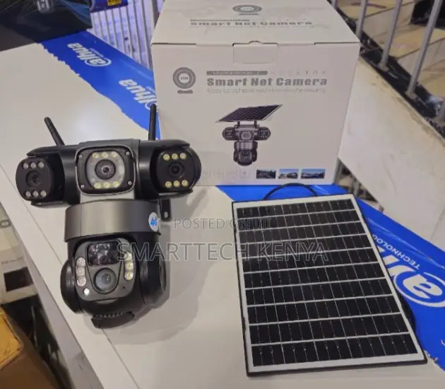 PTZ V380 Triple Lens CCTV Smart Solar Camera With 4g Sim Card