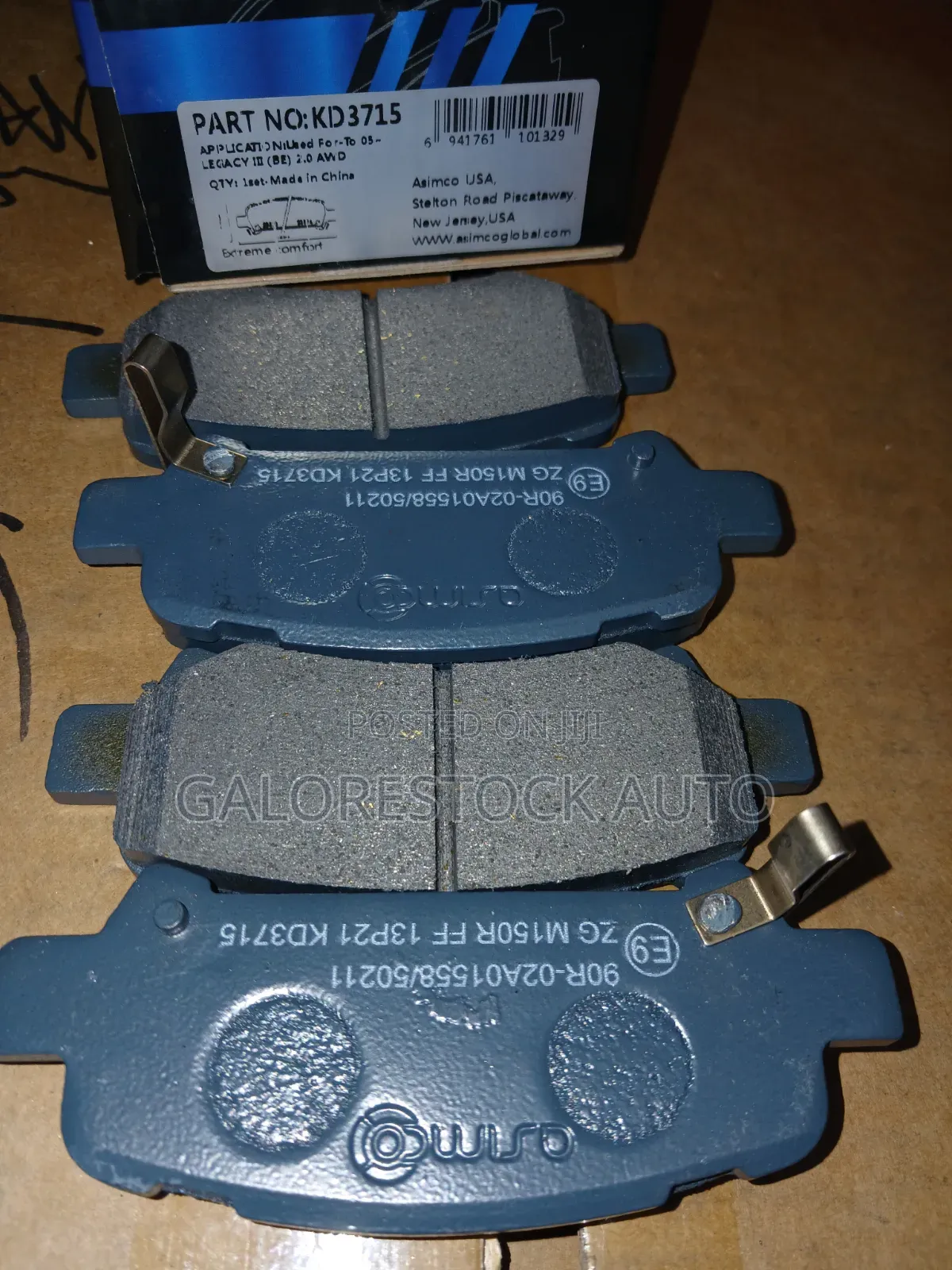 KD3715 – Rear Brake Pads | Subaru Forester / Impreza /Legacy /Outback.