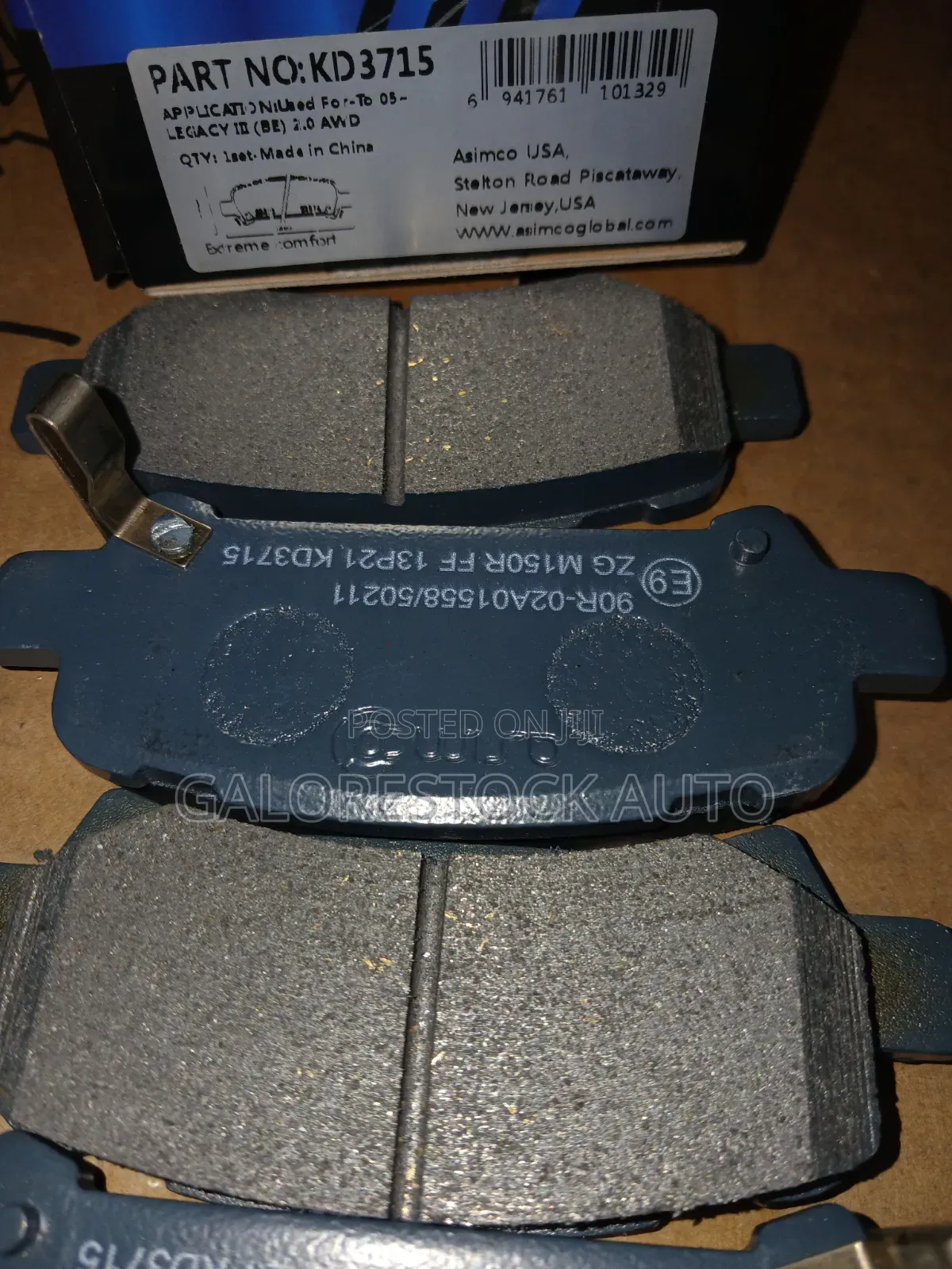 KD3715 – Rear Brake Pads | Subaru Forester / Impreza /Legacy /Outback.