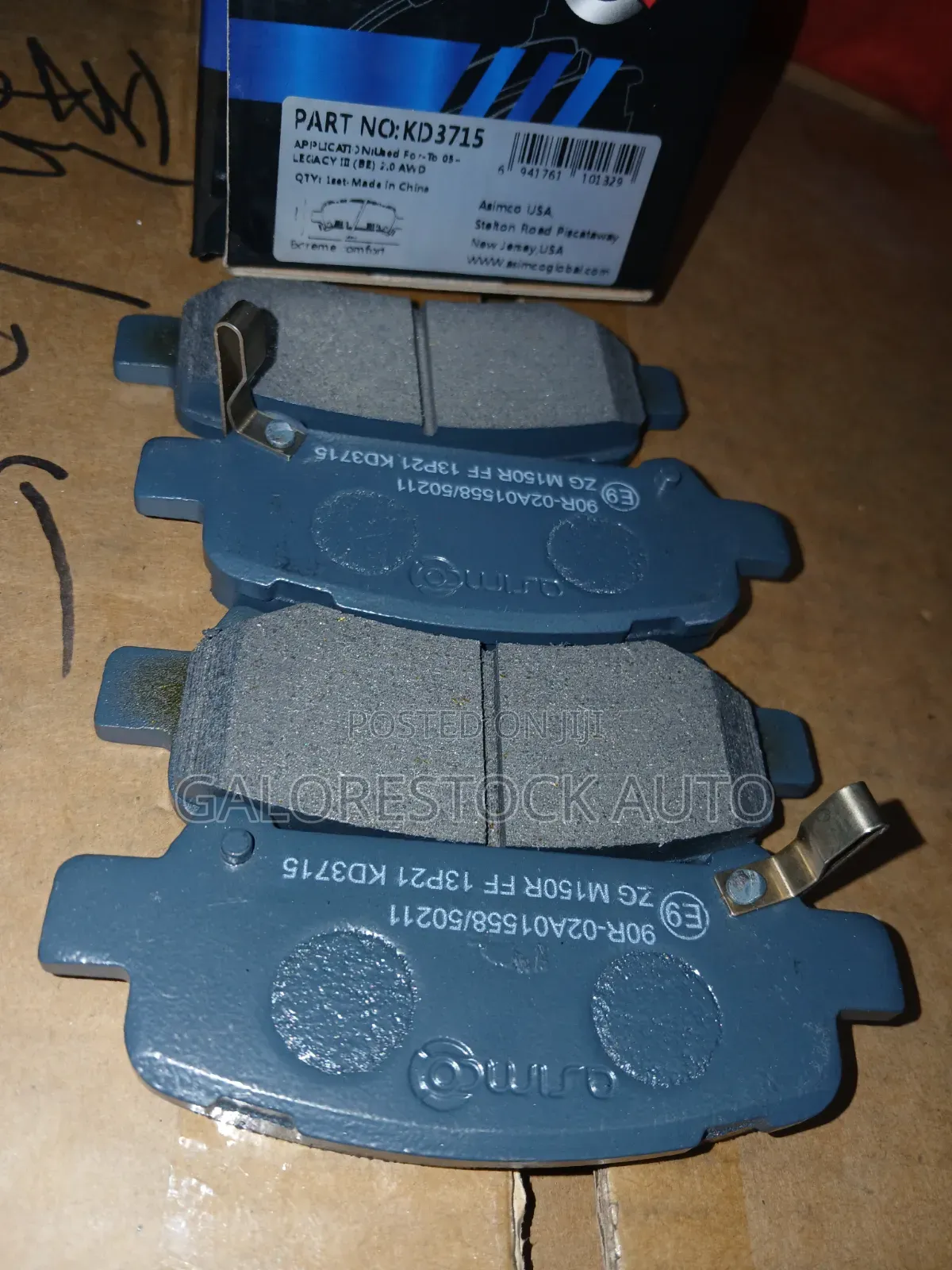 KD3715 – Rear Brake Pads | Subaru Forester / Impreza /Legacy /Outback.