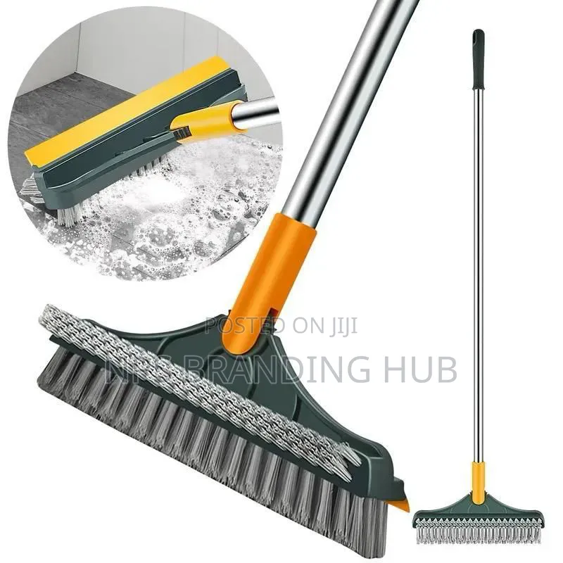 3-in-1 Floor Scrubbing v- Shaped Brush, Broom Squeegee(Hm