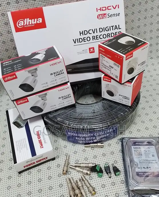 4 CCTV Set 4 CCTV Kit Dahua CCTV 4 Camera Set Full Package