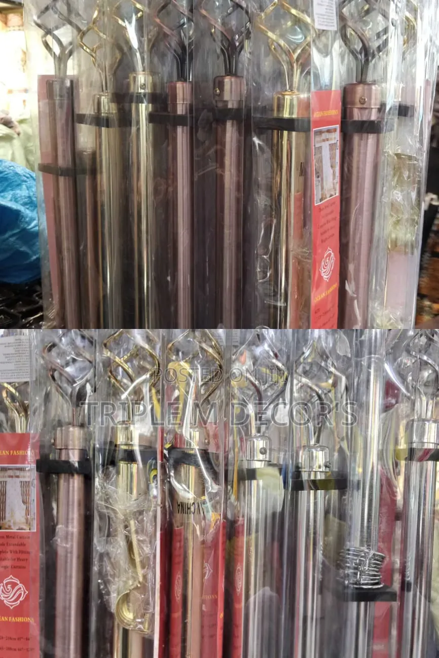 3m Extendable Double Curtain Rod Set
