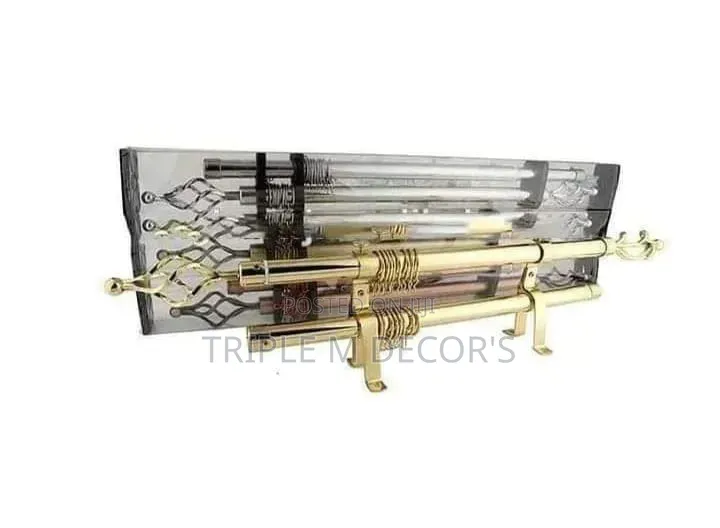 Modern Dual Track Adjustable Curtain Pole (Gold, Black, Copper,Silver)