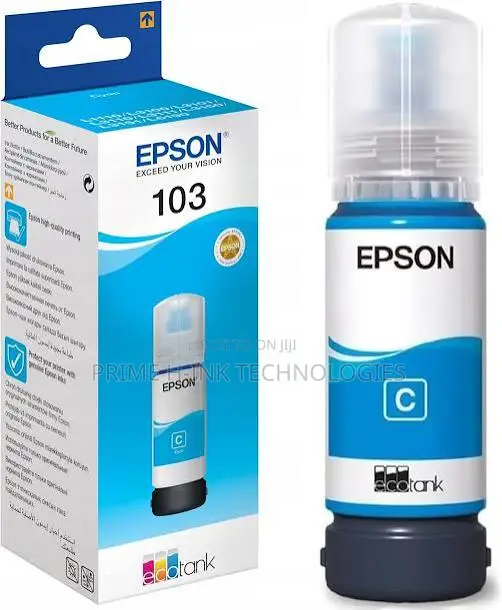 Original Epson 103 Cyan Ink Bottled