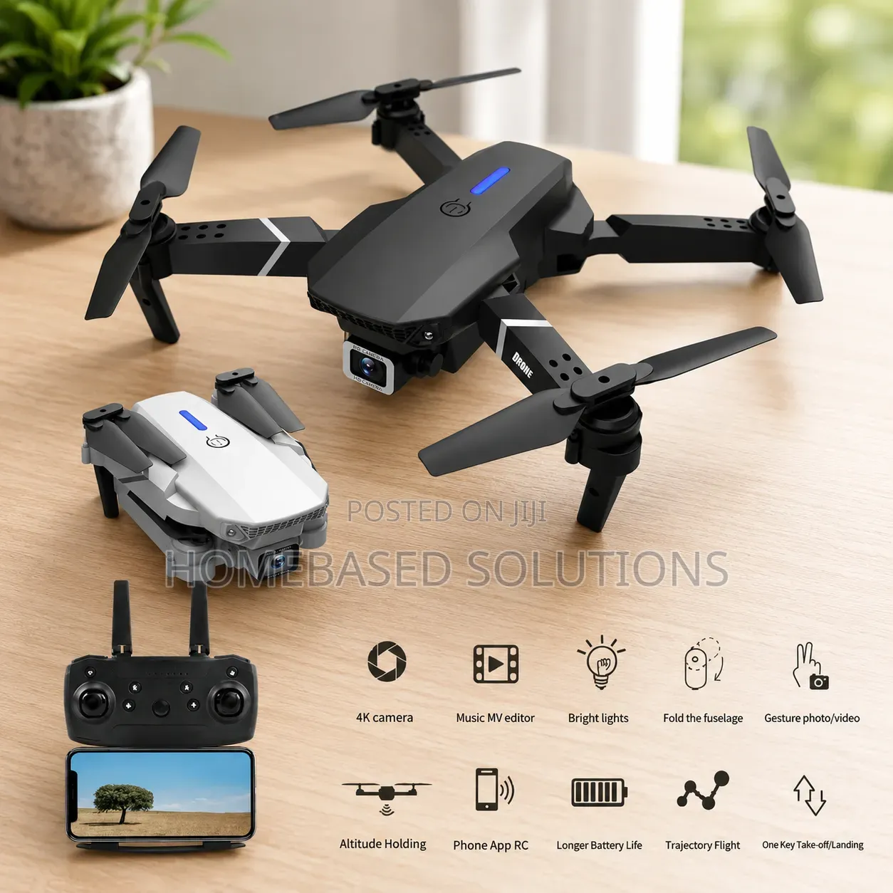 E88 Black Drone With Camera