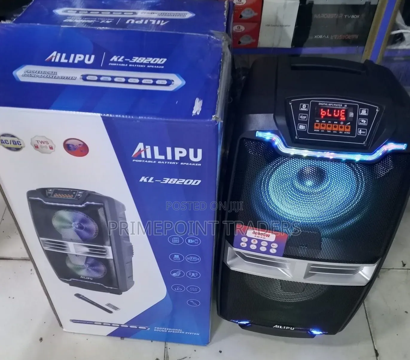 Ailipu KL-3820D 40W Trolley Speaker With Microphone Powerful 40W Ailip