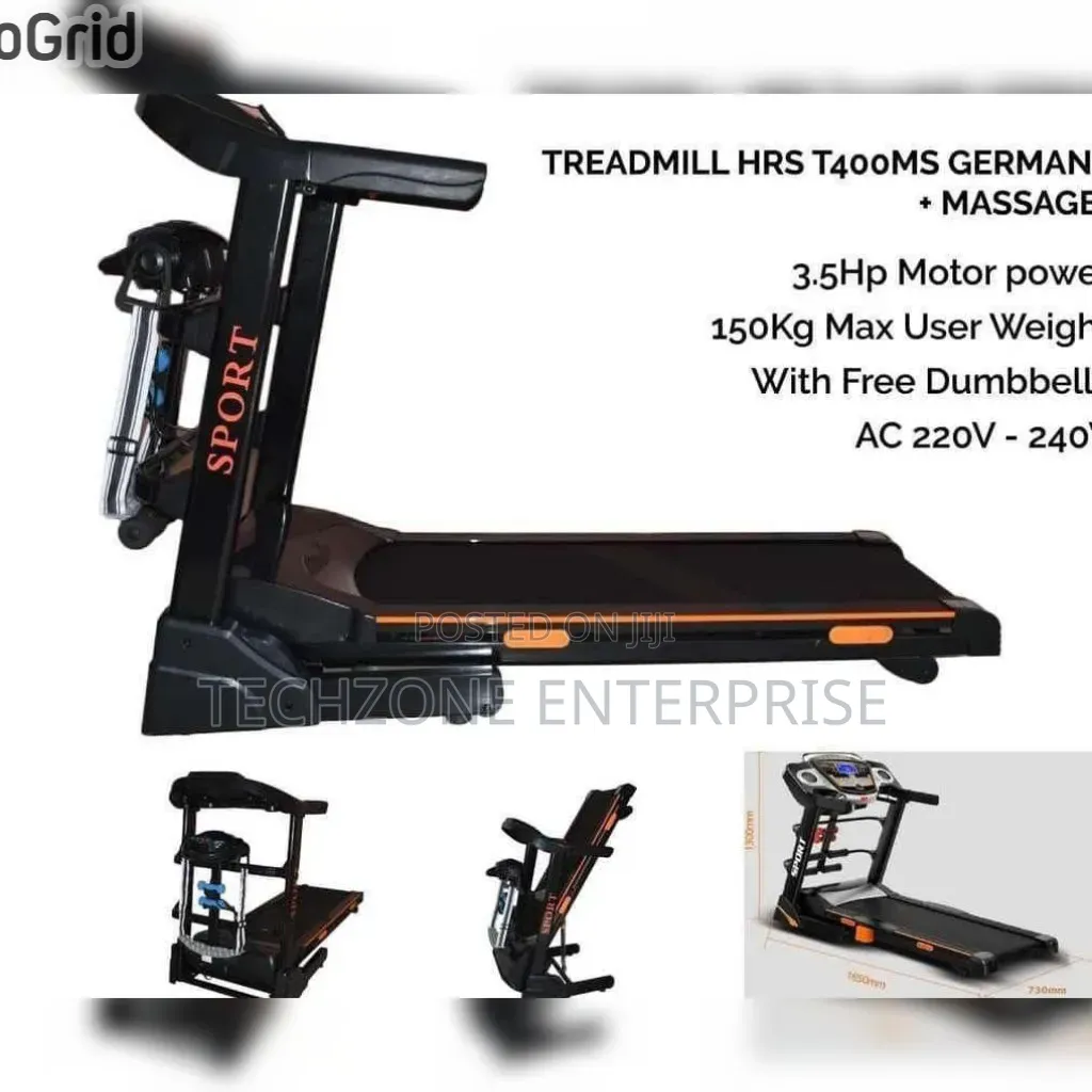 Treadmill Auto Incline With Massage Belt With Safety Lock,,