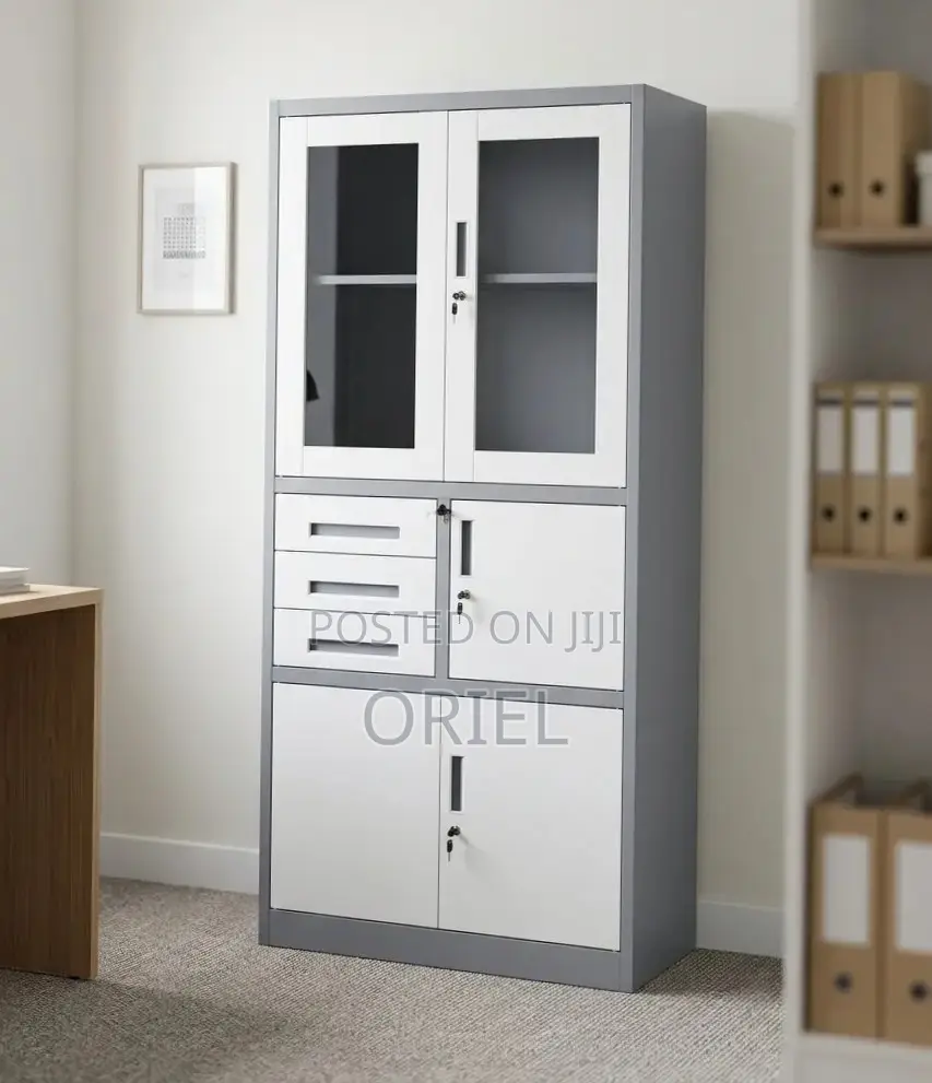 Office Cabinet : Metallic Cabinet Storage With Safe.