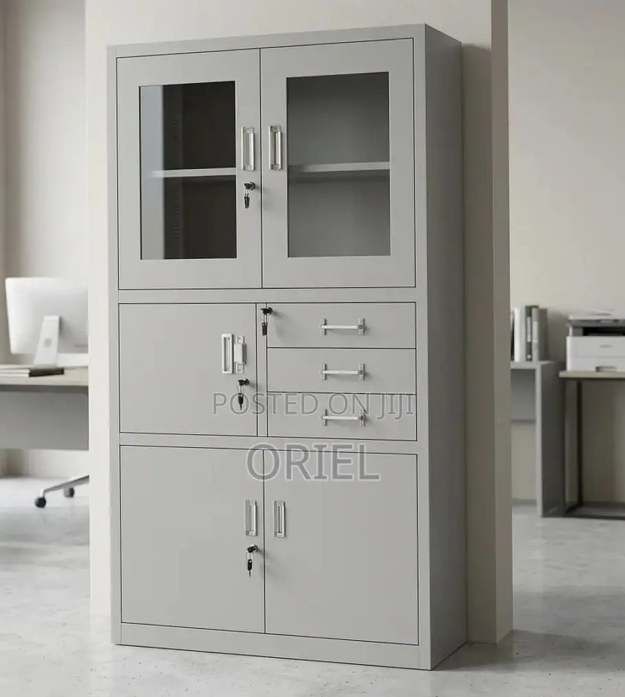 Office Cabinet : Metallic Cabinet Storage With Safe.