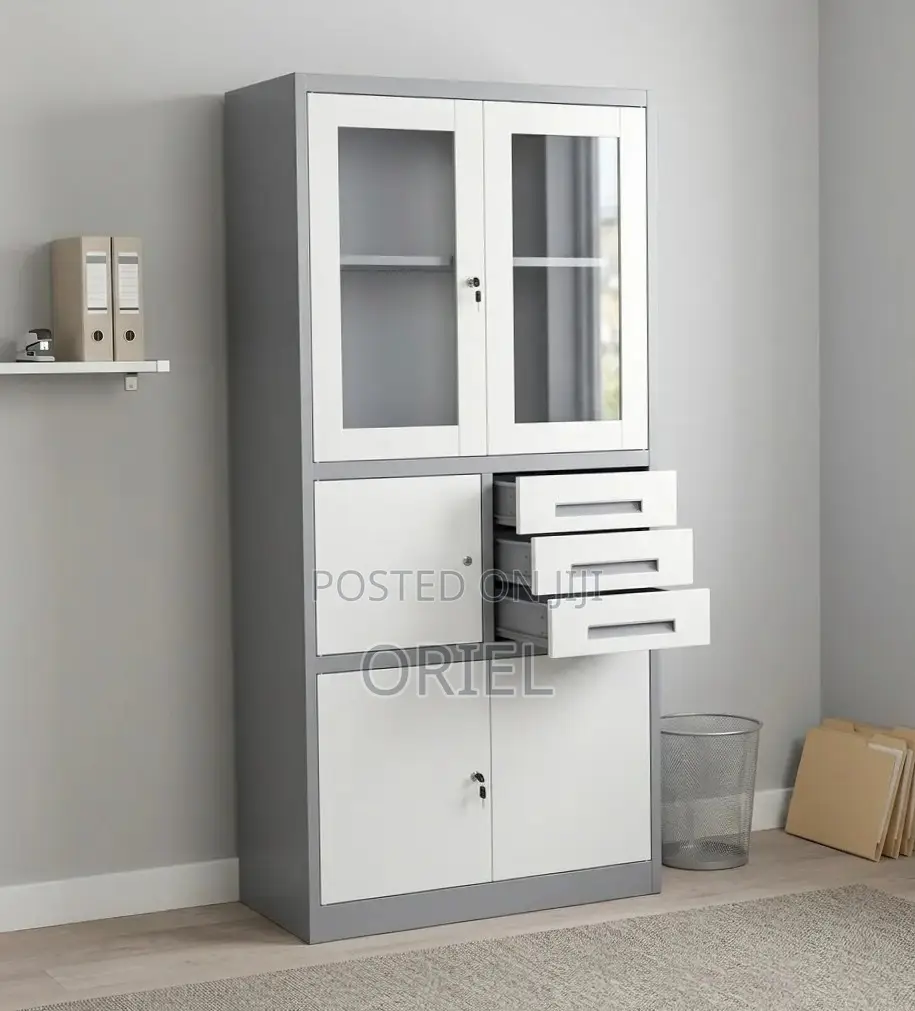 Office Cabinet : Metallic Cabinet Storage With Safe.