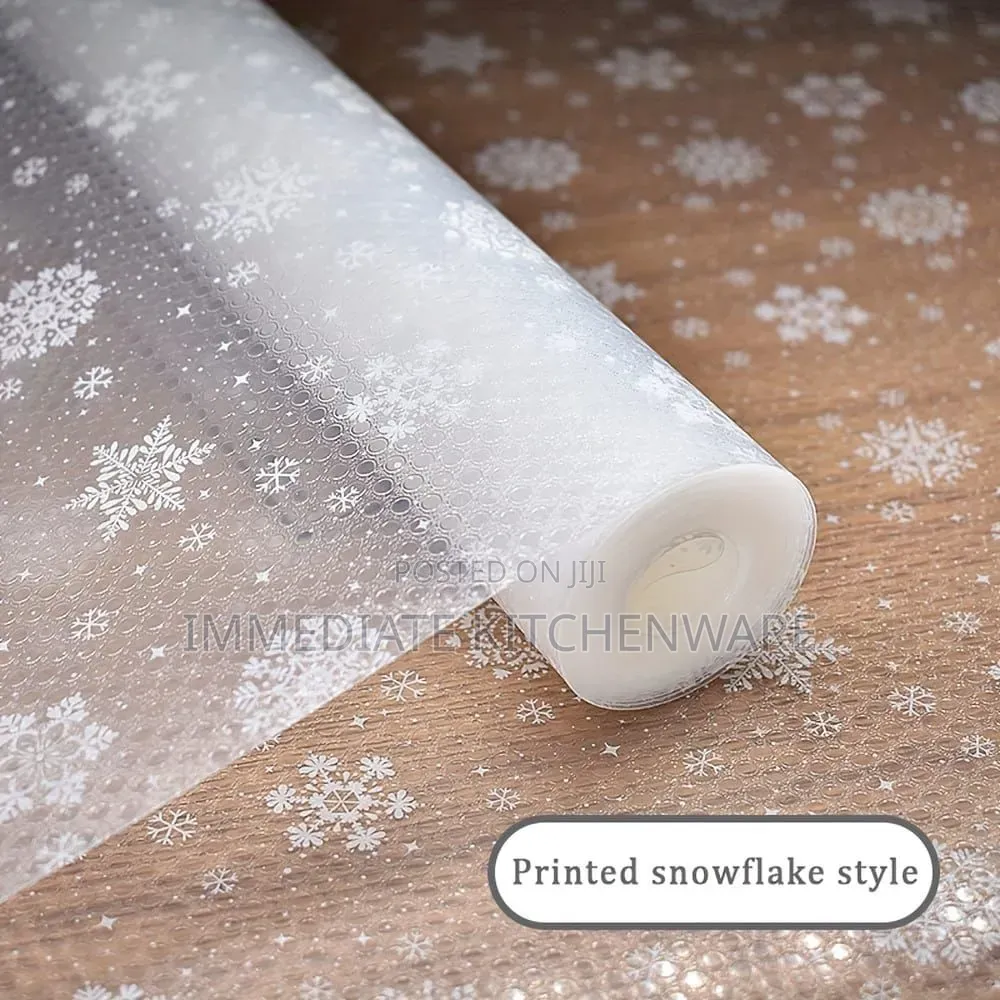 Snow Flakes Pattern Kitchen Drawer Liners Oil Proof Moisture Cupboard