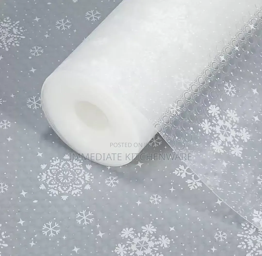 Snow Flakes Pattern Kitchen Drawer Liners Oil Proof Moisture Cupboard