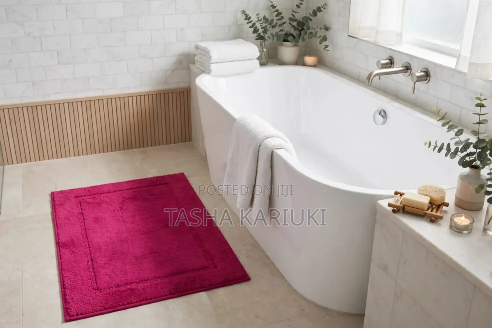 Soft Flocking Floor Mat With Anti-Slip Back BRWN