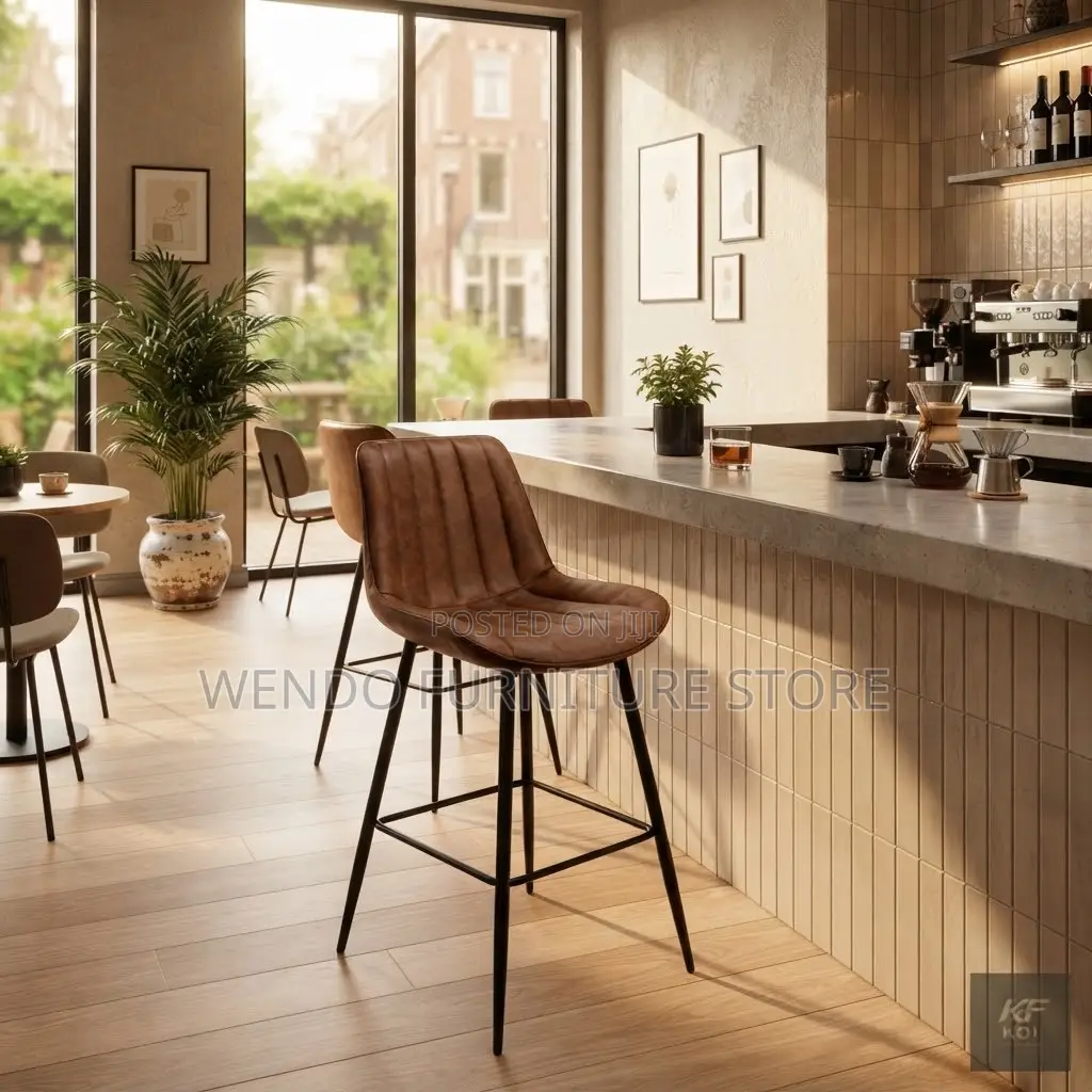 Barstool; Non Swivel Leather Home Kitchen Barstools