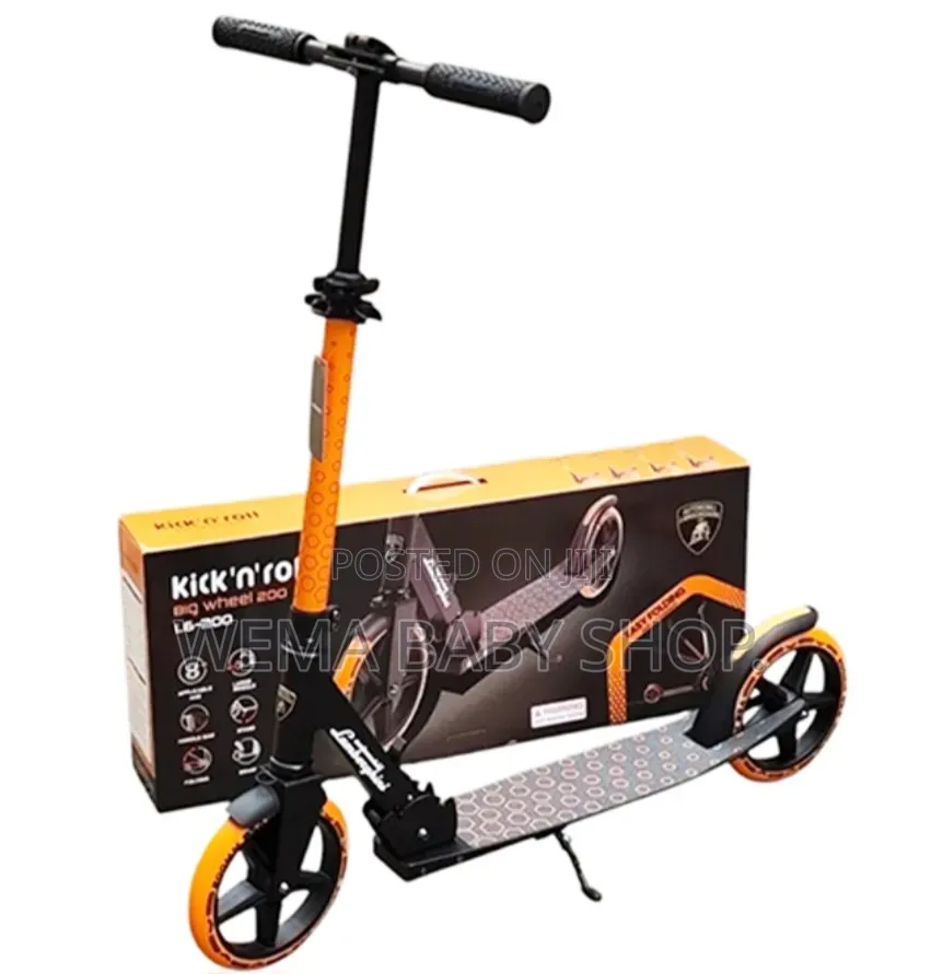 Lamborghini Big Wheel Kick 'N' Roll Foldable Kids Kick Scooter