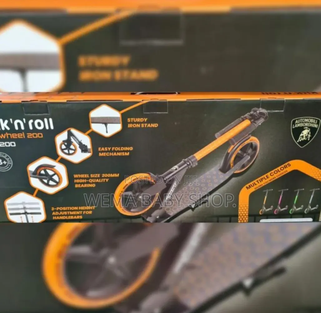 Lamborghini Big Wheel Kick 'N' Roll Foldable Kids Kick Scooter