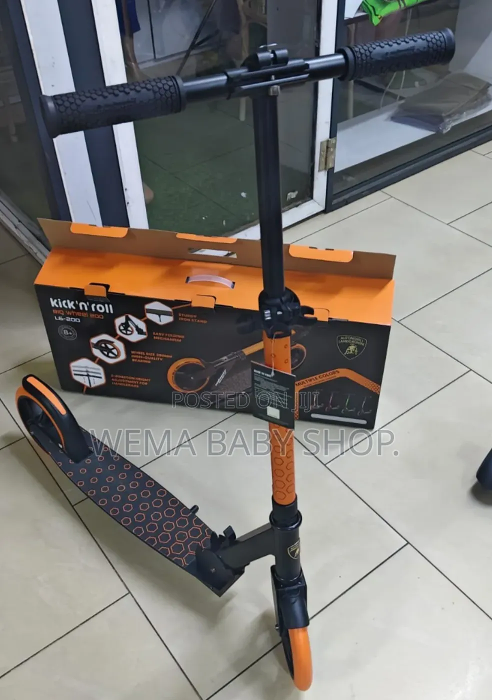 Lamborghini Big Wheel Kick 'N' Roll Foldable Kids Kick Scooter