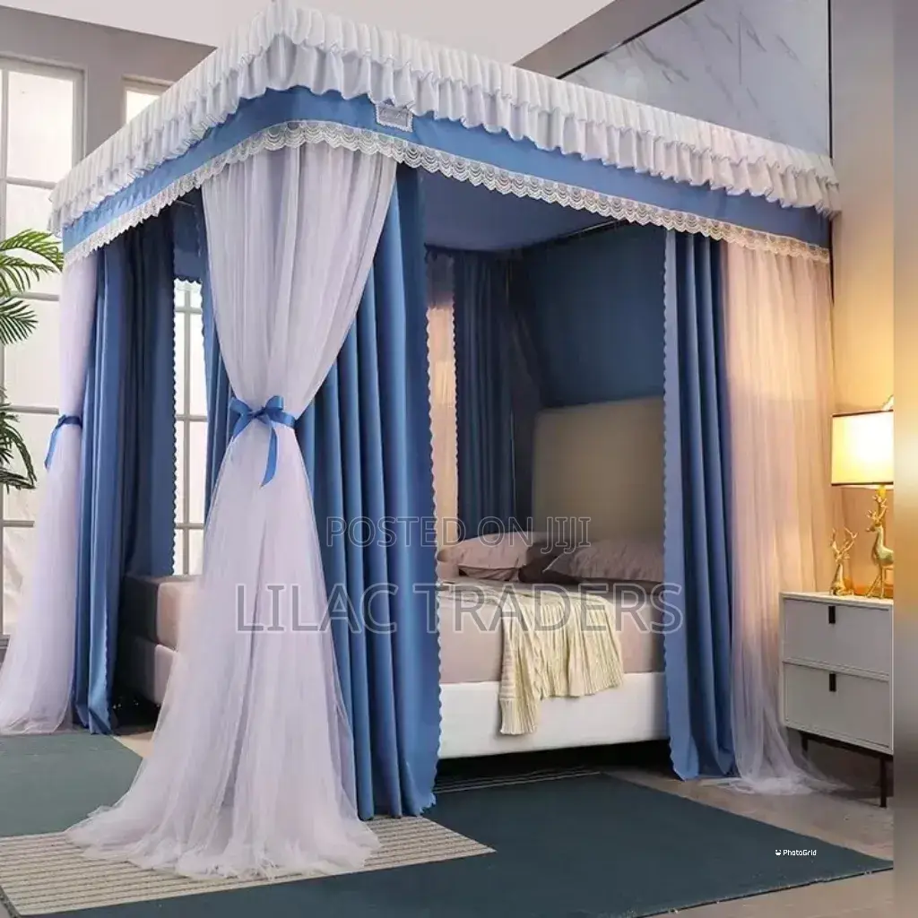 6×6 Royal Palace Bed Canopy – Fine Mesh & Thick Outer Curtains