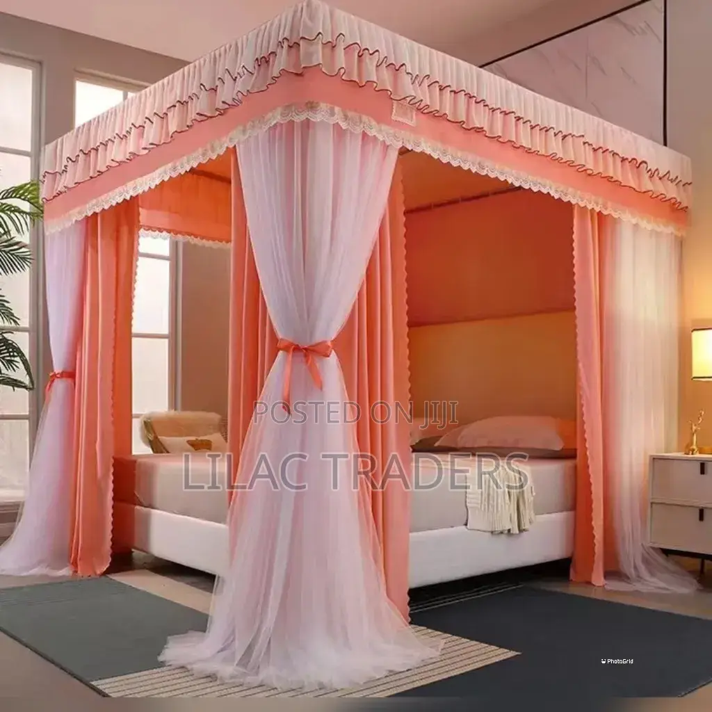 Luxury 4-Post Palace Canopy Net – Stainless Steel Brackets 6 by 6