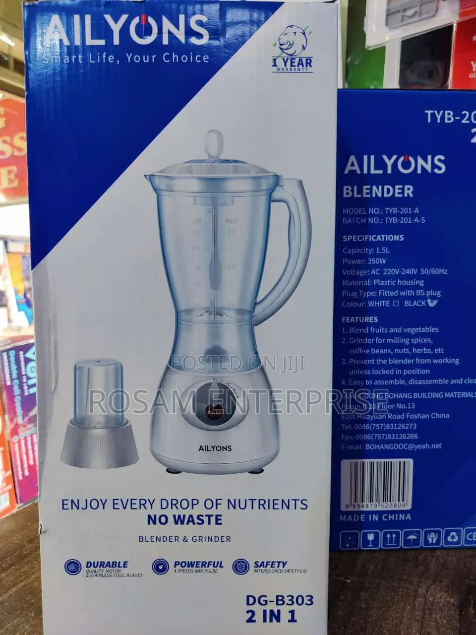 Ailyons 2 in 1 Blender