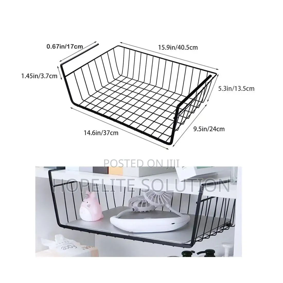 Metallic Under the Shelf Mesh Rack Cabinet Organizer