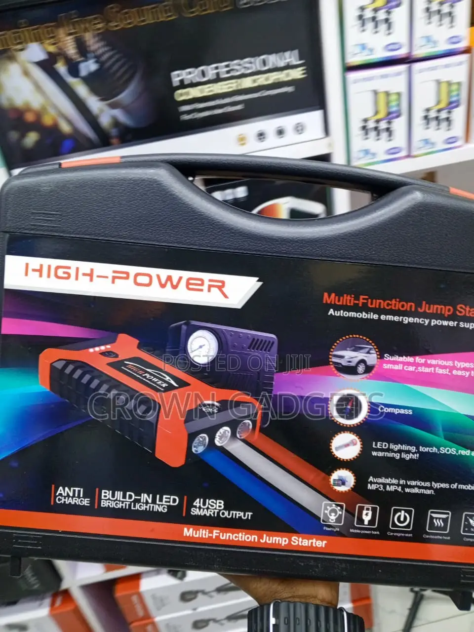 Car Jump Starter 600A With Tire Inflator & Power Bank