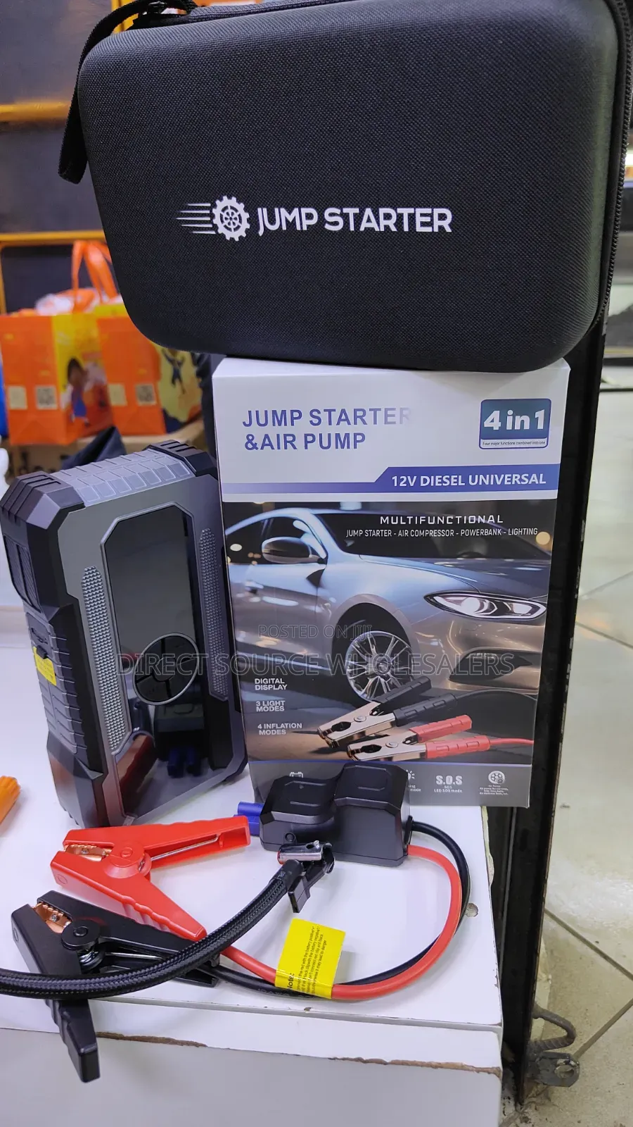 4-in-1 12V Car Emergency Kit – Jump Starter & Power Bank