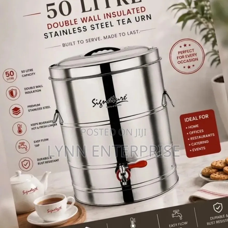 Double Wall Insulated Stainless Steel Tea Urn 50 Litres