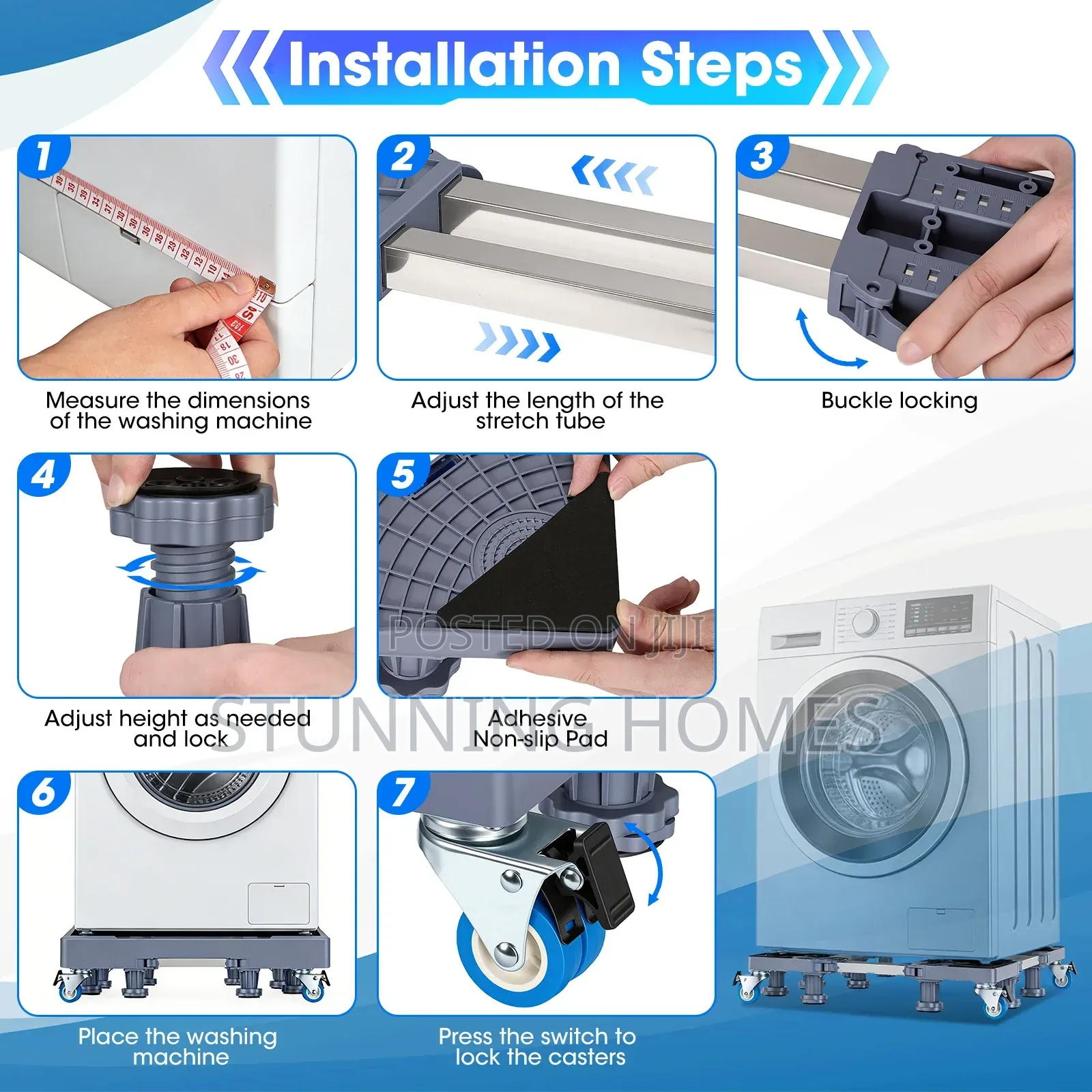 Expandable Fridge/ Washing Machine Stand With Wheels