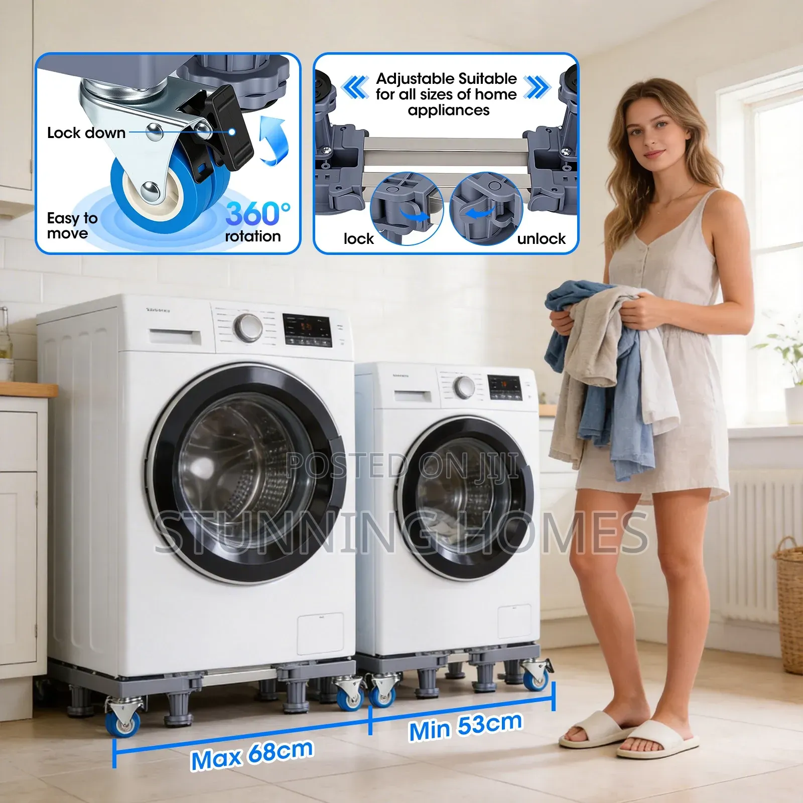 Expandable Fridge/ Washing Machine Stand With Wheels